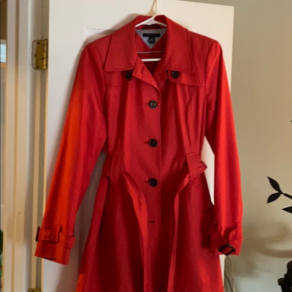 Red trench coat